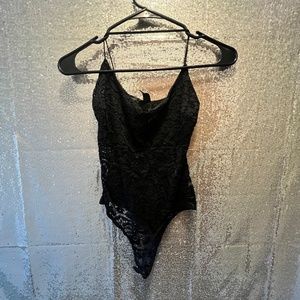 Women’s black lace bodysuit